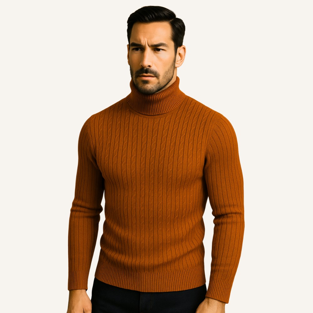 Suéter Masculino Gola Alta Old Money Moretti Pulôver Elegante