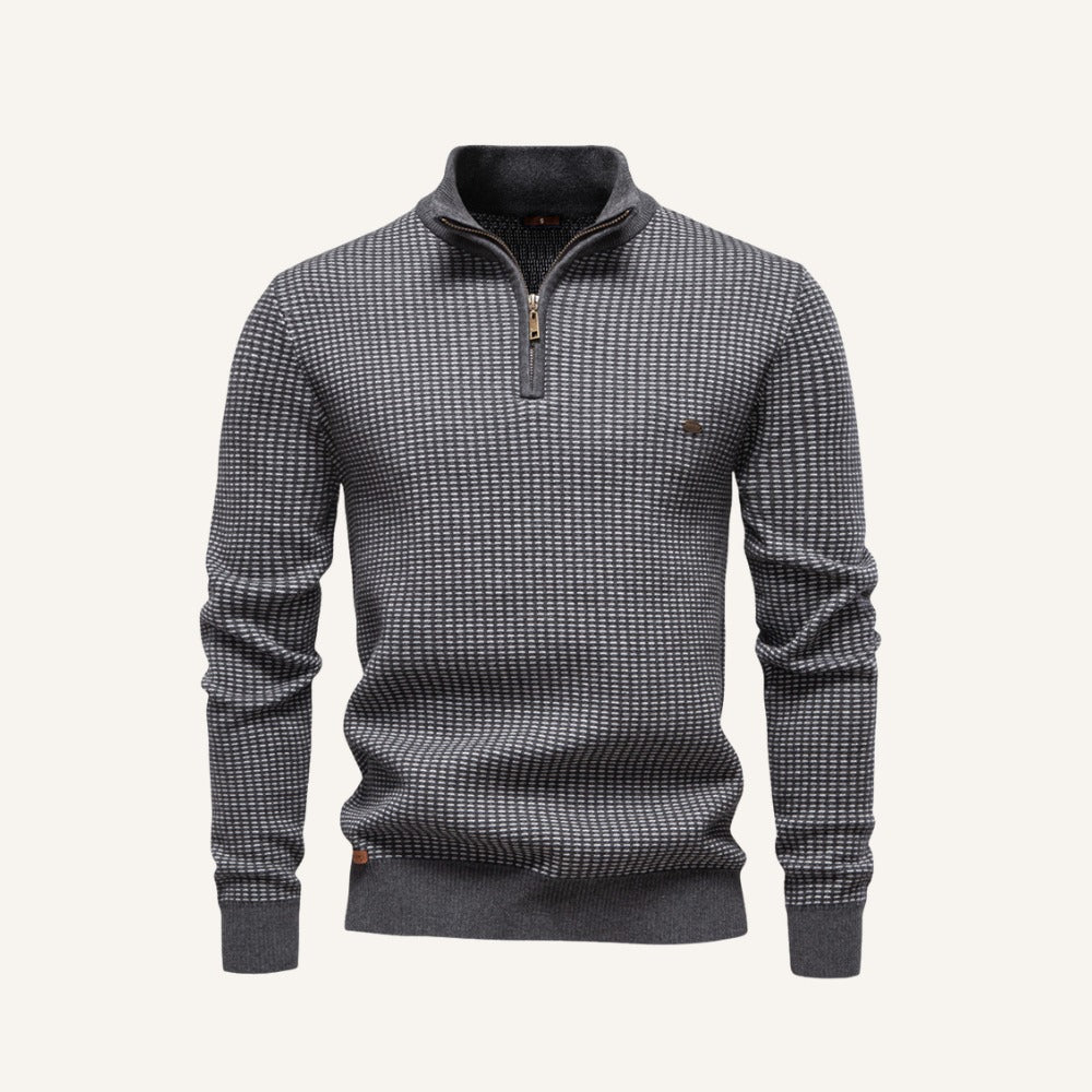 Suéter Tricô Masculino Meio Zíper Castelli Premium e Sofisticado