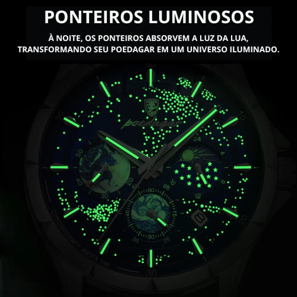 Relógio Masculino Aço Inoxidável Quartzo Cosmo - vista 4