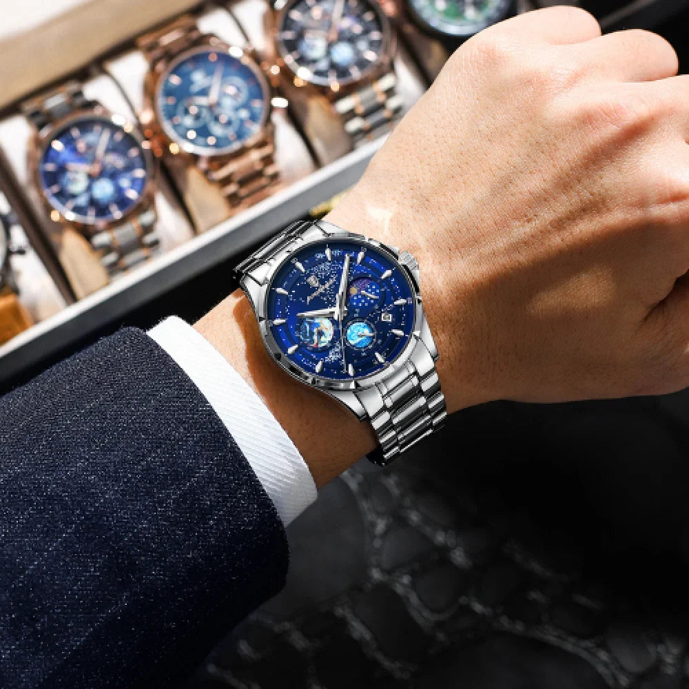 Relógio Masculino Aço Inoxidável Quartzo Cosmo – foto 2