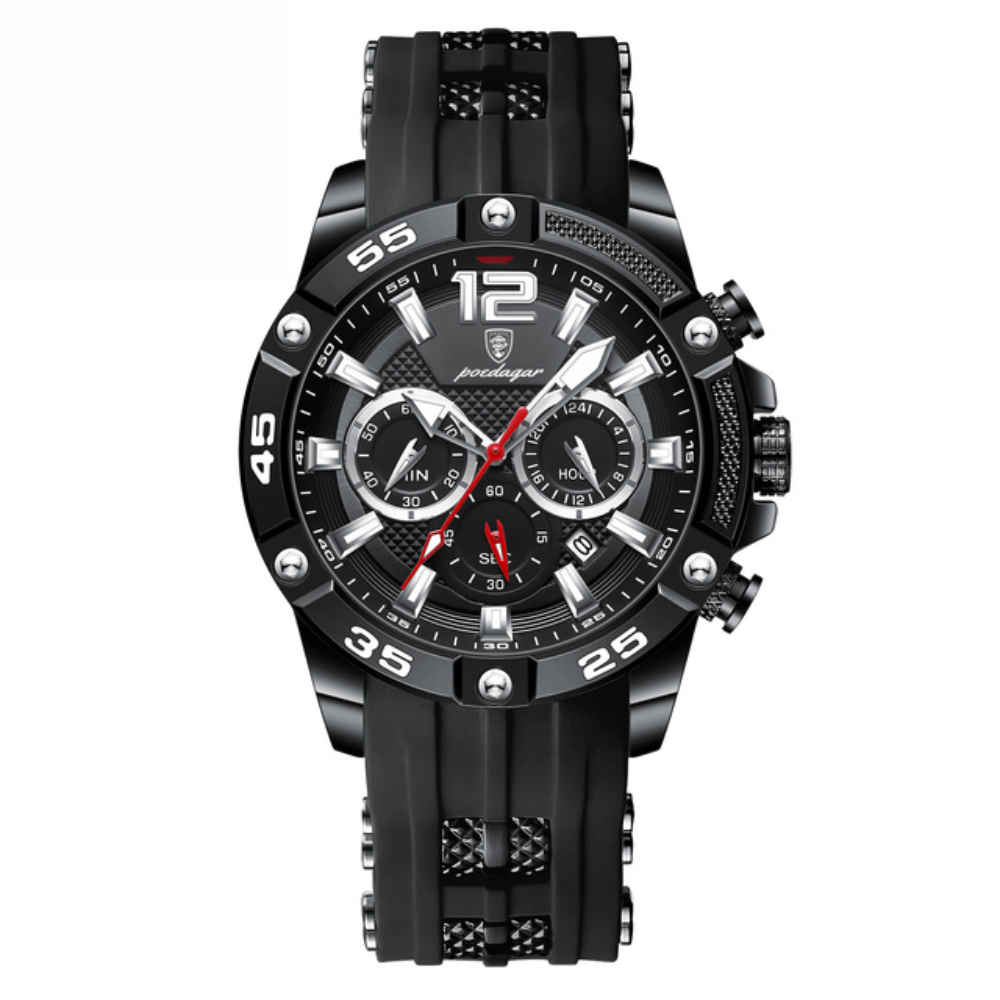 Relógio Masculino Pulseira de Silicone Quartzo Alpino – cor Preto Total