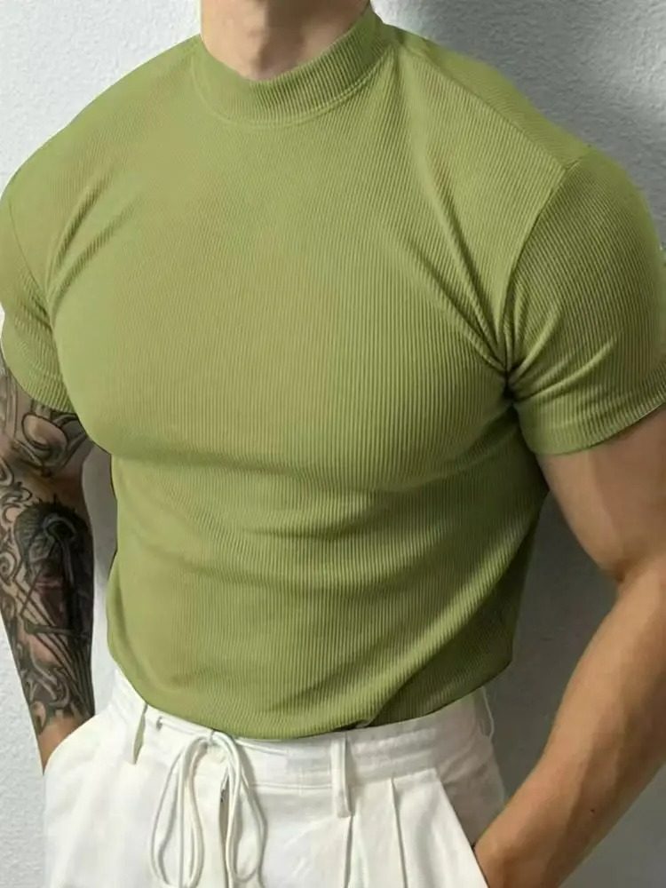 Camiseta Masculina Slim Fit Gola Alta Esportiva Bergamo