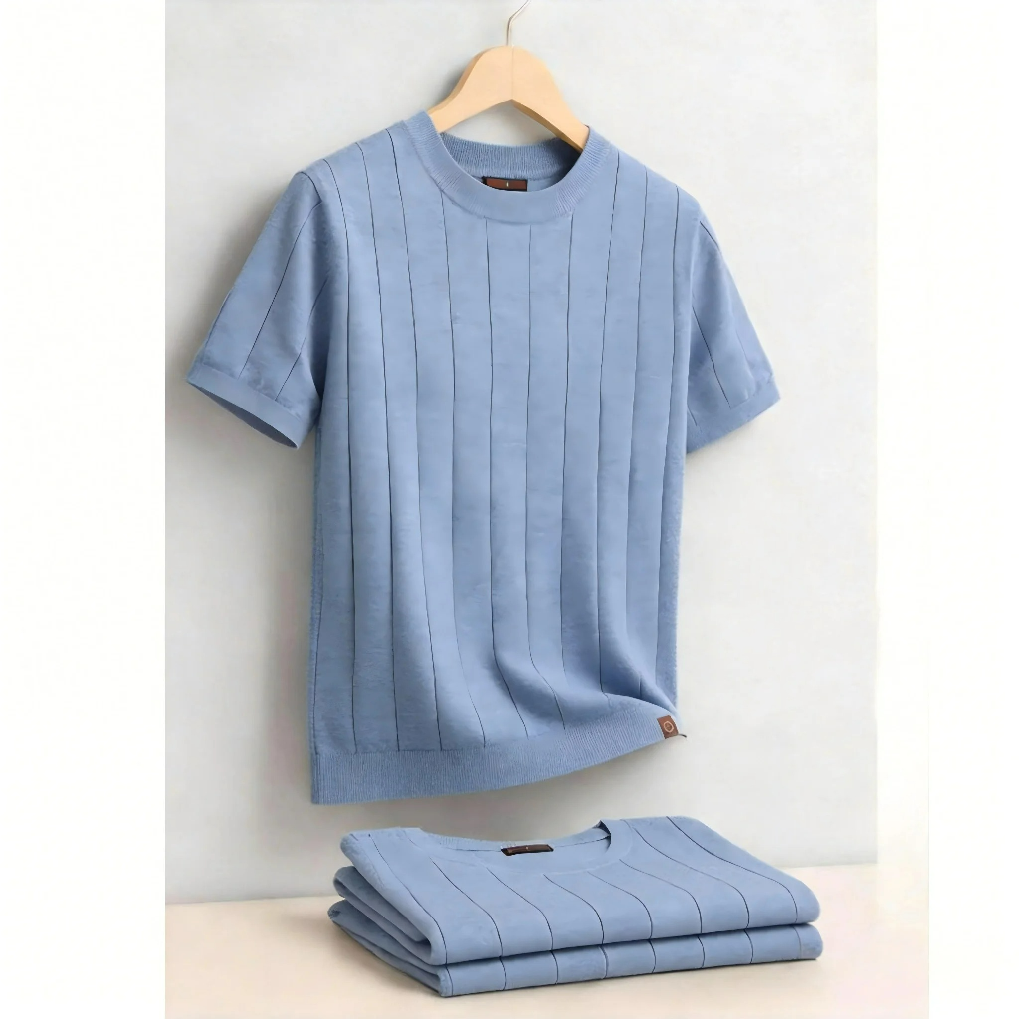 Camiseta Masculina 100% Algodão Canelada Gola Redonda Verona