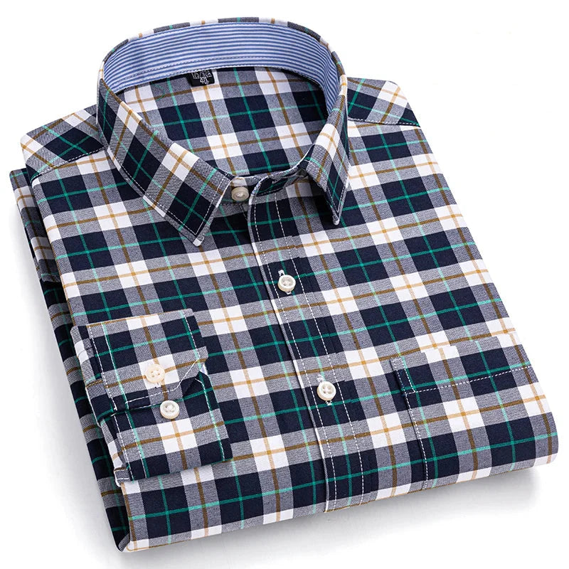 Camisa Masculina Xadrez Manga Longa 100% Algodão Conforto e Estilo
