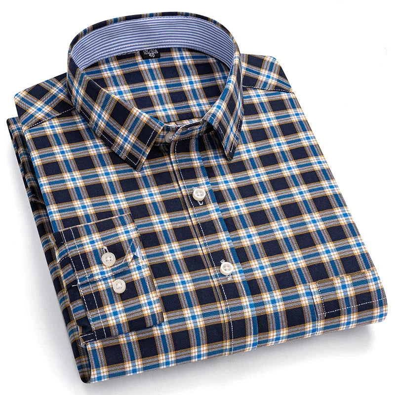Camisa Masculina Xadrez Manga Longa 100% Algodão Conforto e Estilo