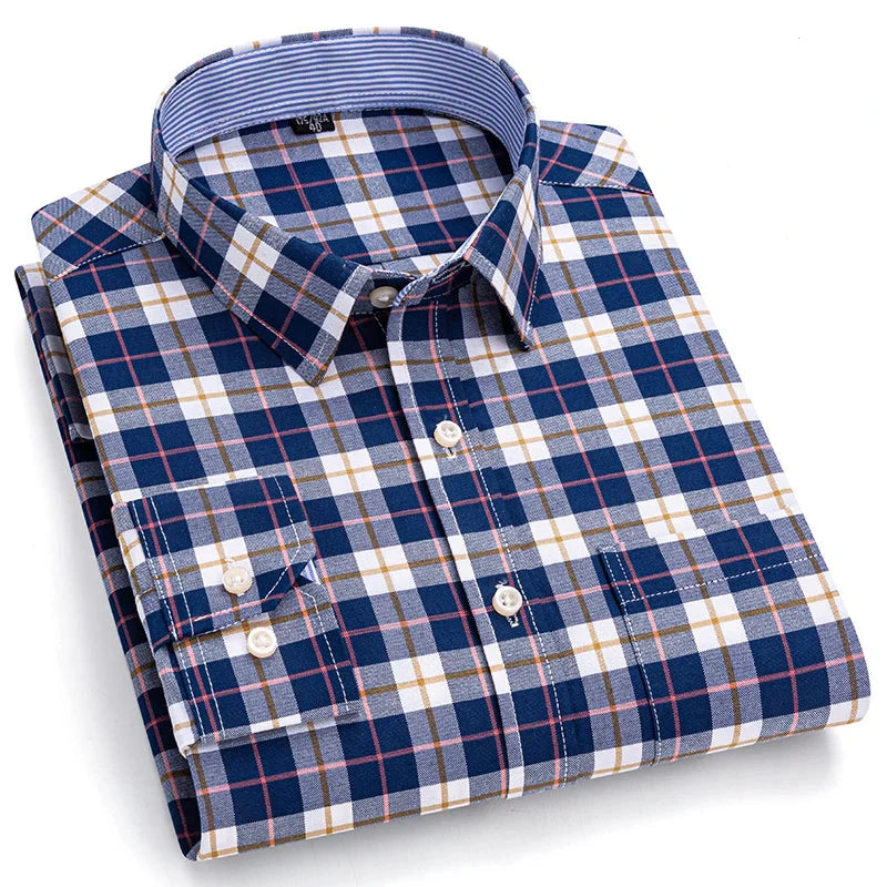 Camisa Masculina Xadrez Manga Longa 100% Algodão Conforto e Estilo