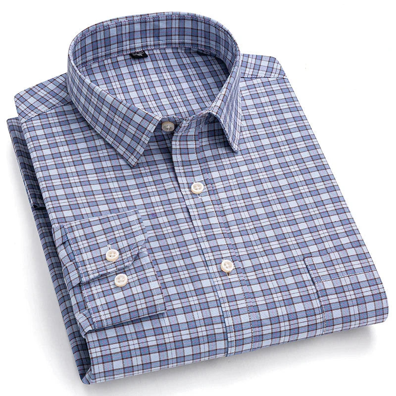 Camisa Masculina Xadrez Manga Longa 100% Algodão Bolonha Premium