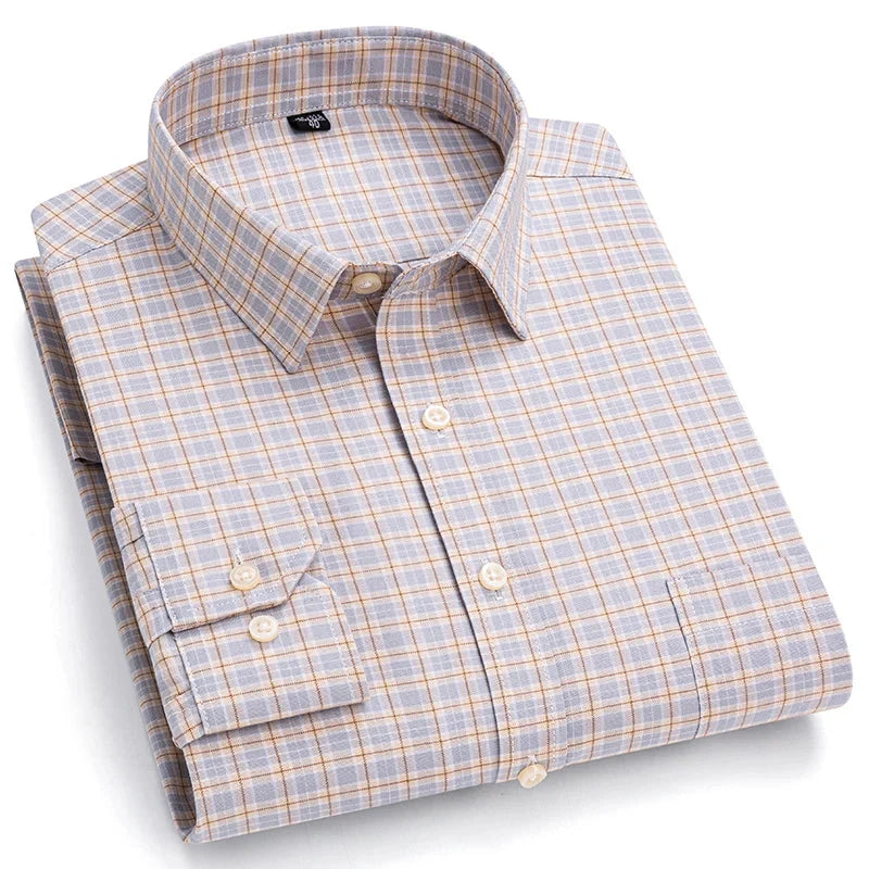 Camisa Masculina Xadrez Manga Longa 100% Algodão Bolonha Premium