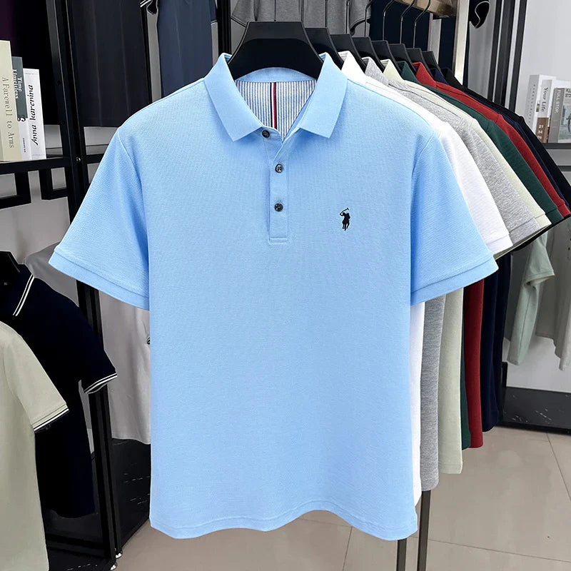 Camisa Polo Masculina 100% Algodão Bordado Gola Polo Casual Elegante