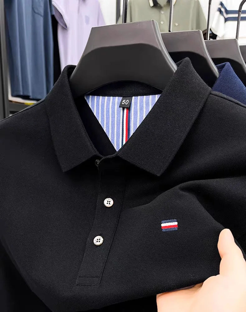 Camisa Polo Masculina 100% Algodão Bordada Gola Polo Casual Elegante