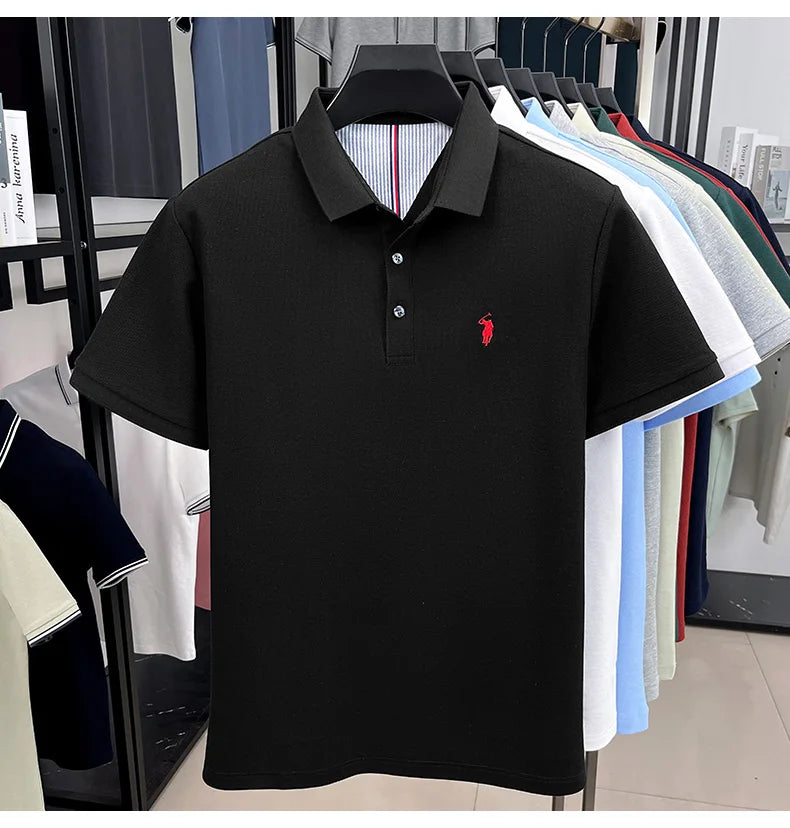 Camisa Polo Masculina 100% Algodão Bordado Gola Polo Casual Elegante