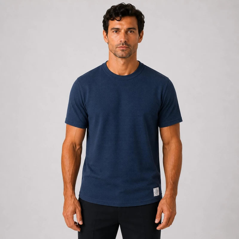 Camiseta Masculina Waffle Gola Redonda Premium Ravenna