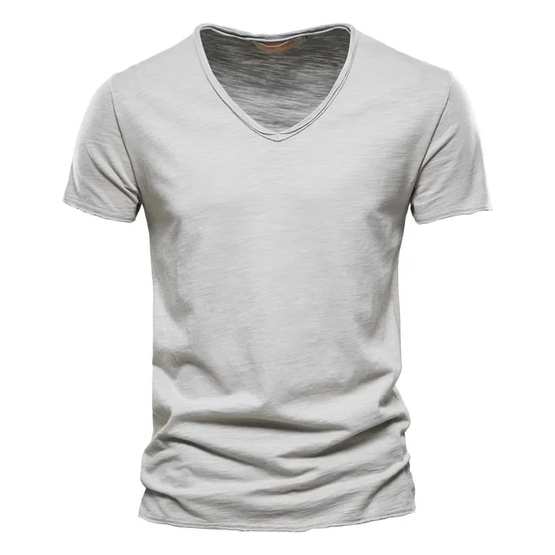 Camiseta Masculina 100% Algodão Slim Fit Gola V Palermo
