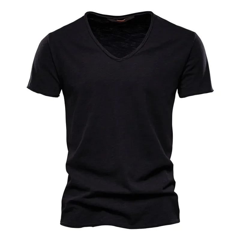 Camiseta Masculina 100% Algodão Slim Fit Gola V Palermo