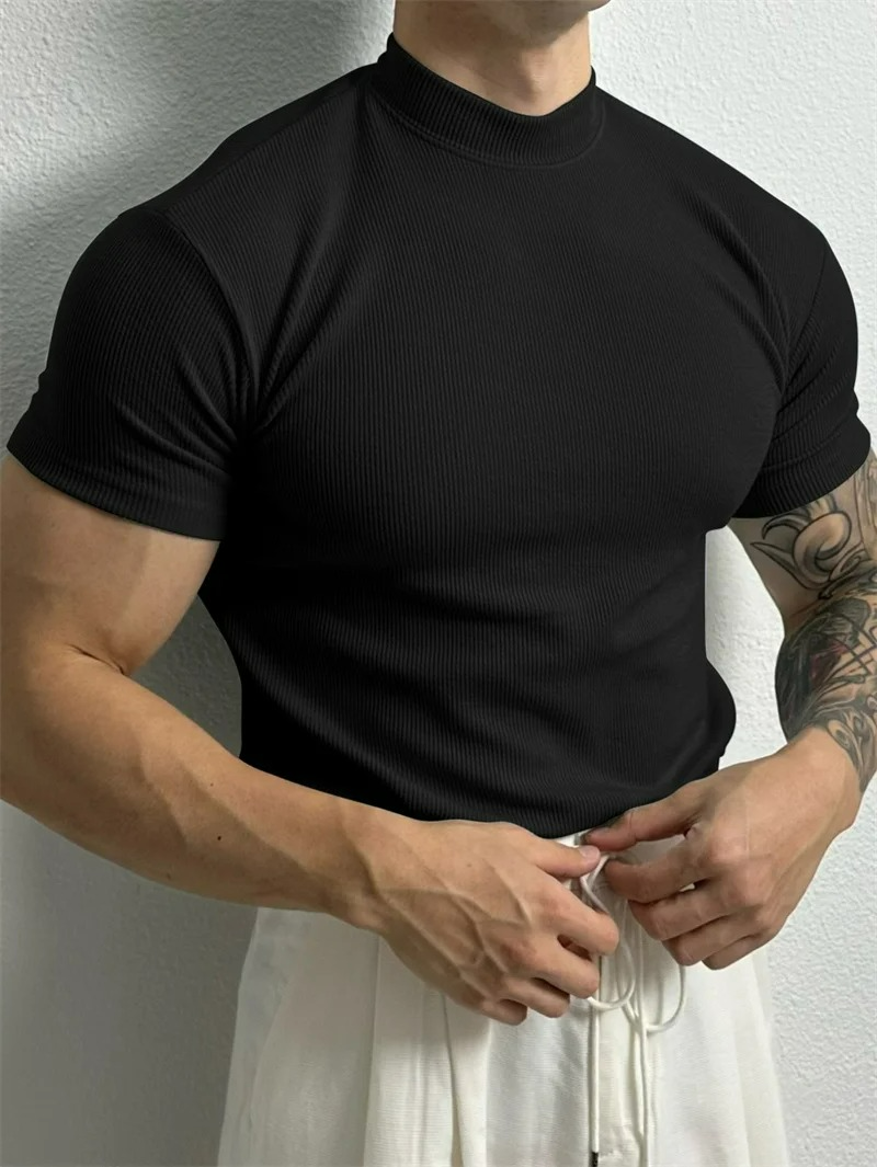 Camiseta Masculina Slim Fit Gola Alta Esportiva Bergamo