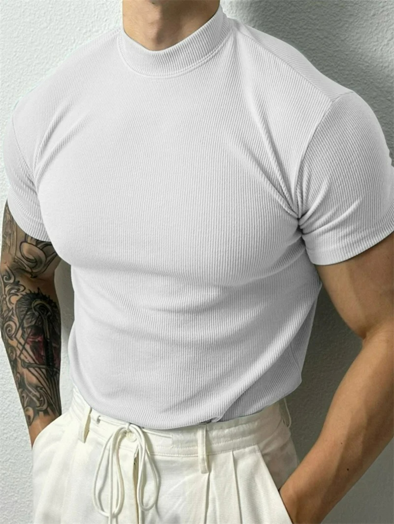 Camiseta Masculina Slim Fit Gola Alta Esportiva Bergamo