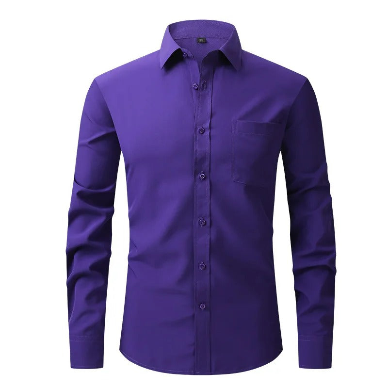 Camisa Social Masculina Slim Fit Manga Longa Formal Palermo