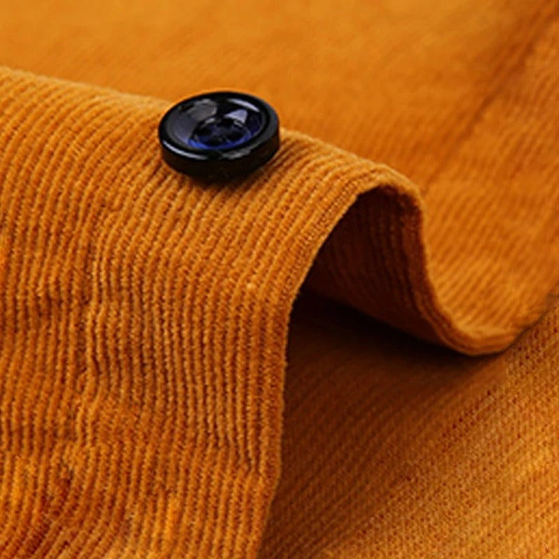 Camisa Masculina de Veludo Cotelê 100% Algodão Manga Longa Cremona