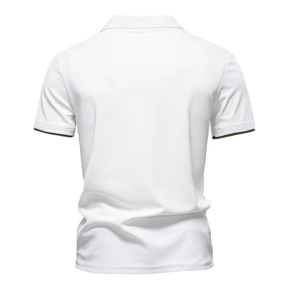 Camisa Polo Masculina Listrada Com Bordado Girafa Slim Fit Ravenna