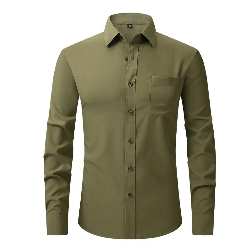 Camisa Social Masculina Slim Fit Manga Longa Formal Palermo