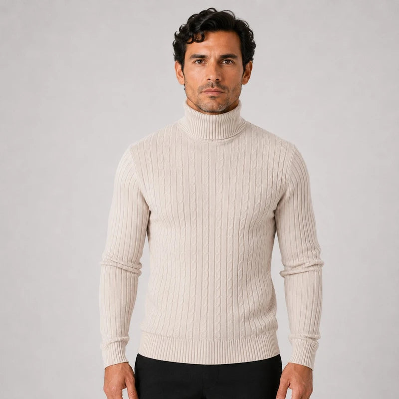Suéter Masculino Gola Alta Old Money Moretti Pulôver Elegante