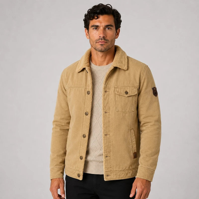 Jaqueta Masculina Inverno Forrada Sherpa Lombardi Estilo Old Money