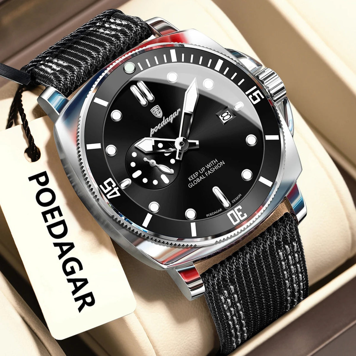 Relógio Masculino Pulseira de Nylon Quartzo Impero - vista 4