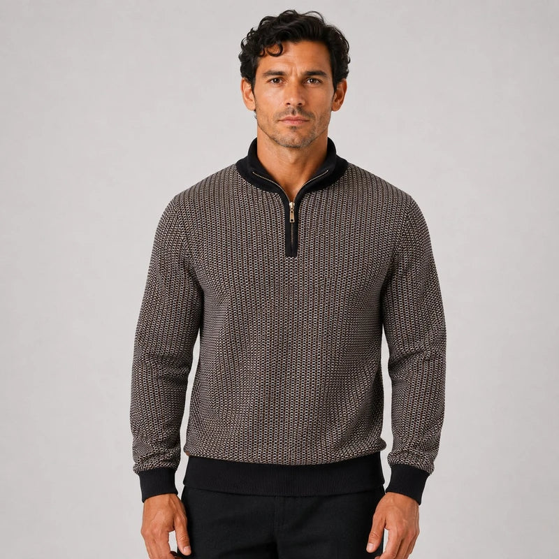Suéter Tricô Masculino Meio Zíper Castelli Premium e Sofisticado