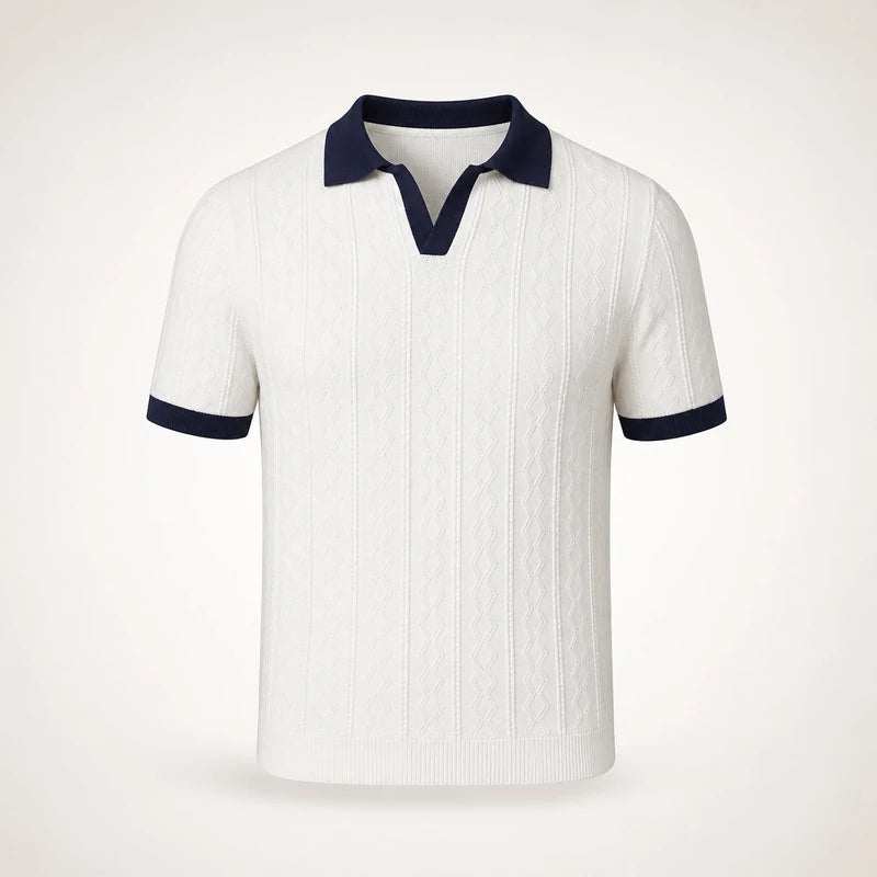 Polo Masculina Old Money Tricô Premium Caimento Elegante