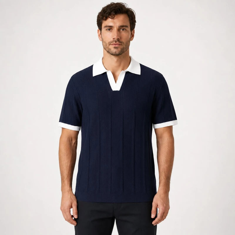 Polo Masculina Old Money Tricô Premium Caimento Elegante