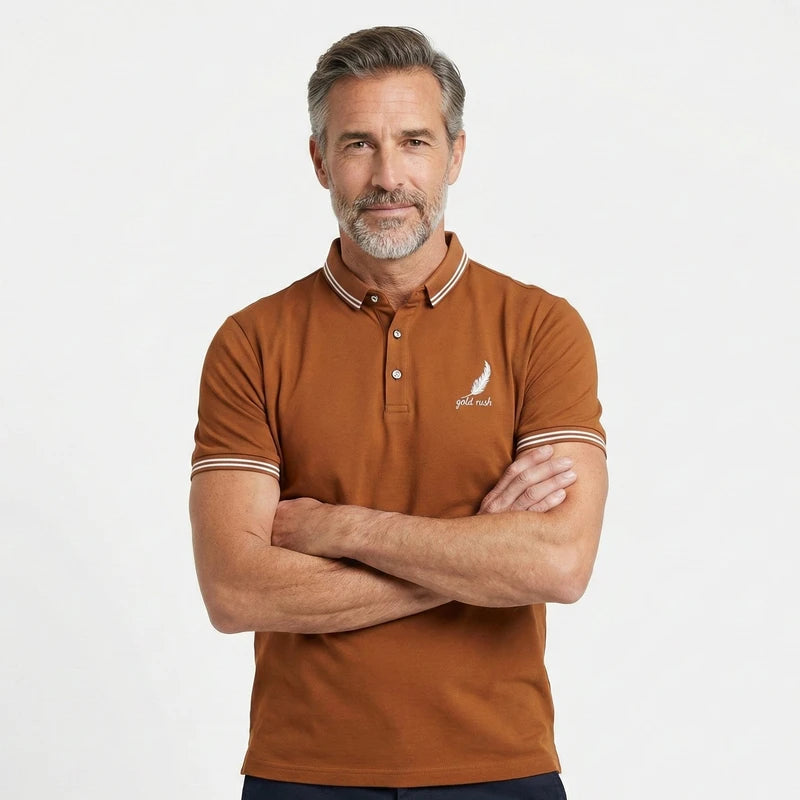 Camisa Masculina Polo Siena Algodão Respirável Casual Trabalho