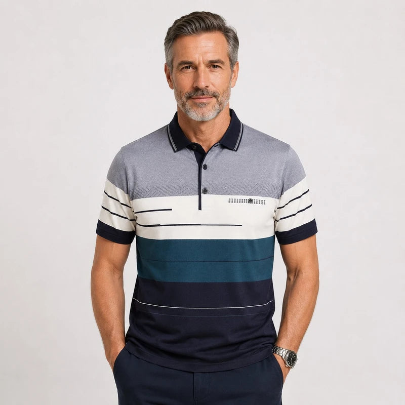 Camisa Polo Masculina de Algodão Bordada Pisa - vista 3