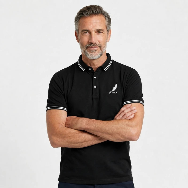 Camisa Masculina Polo Siena Algodão Respirável Casual Trabalho