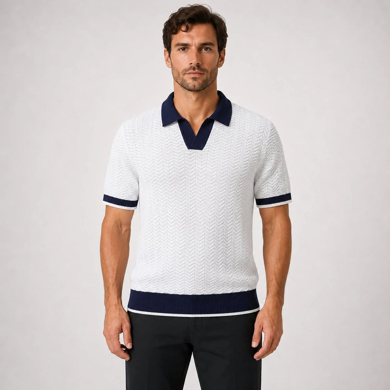 Camisa Polo Masculina 100% Algodão Colarinho Elegante Milão