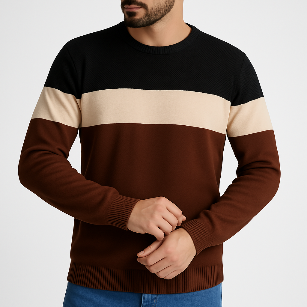Suéter Masculino Tricô Premium Slim Fit Gola Redonda Torino