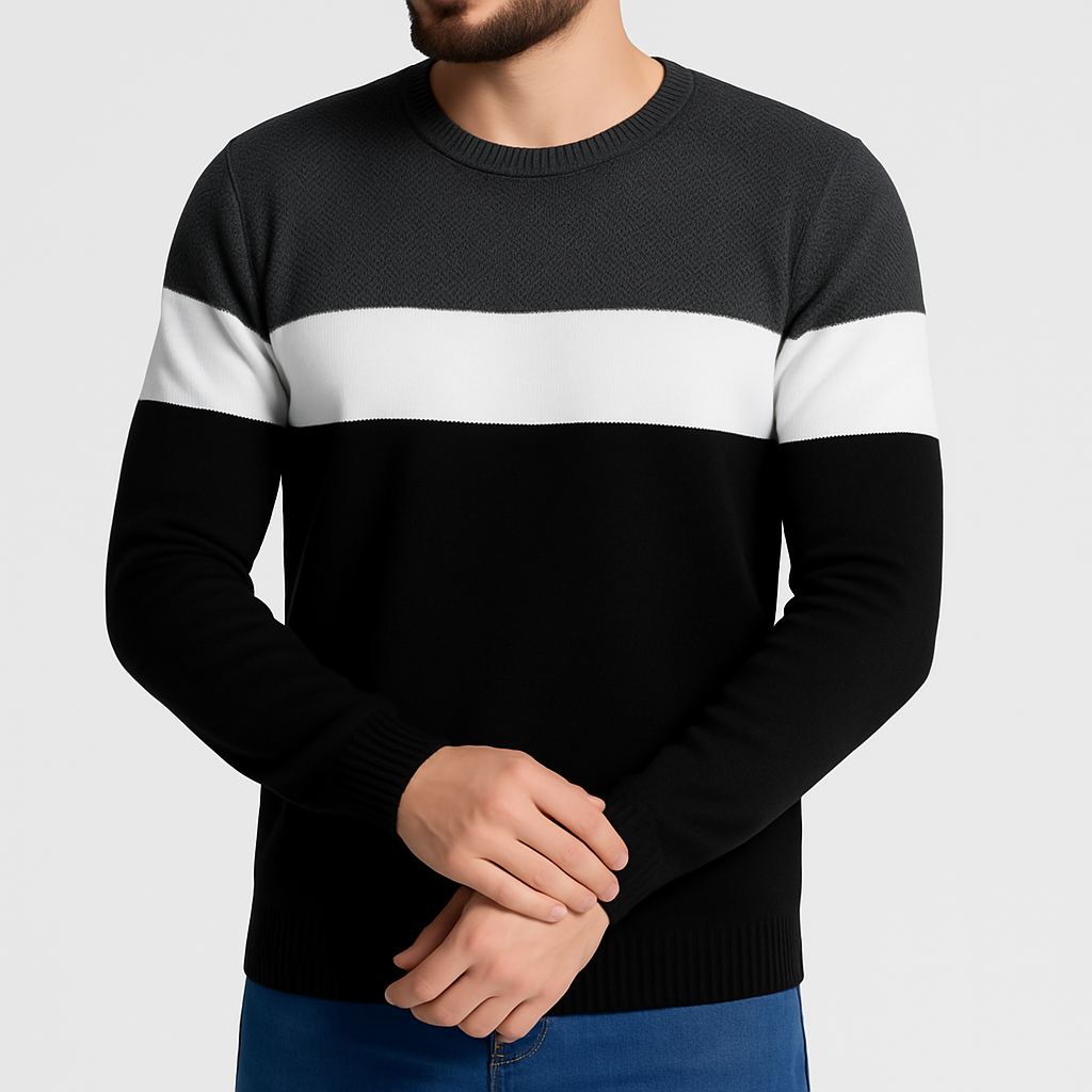 Suéter Masculino Tricô Premium Slim Fit Gola Redonda Torino