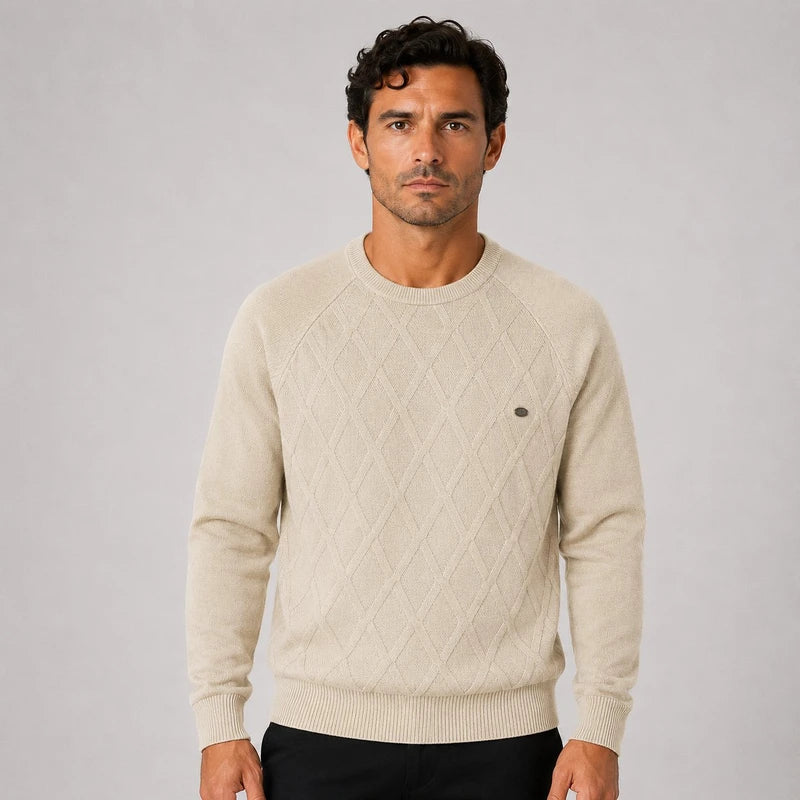 Suéter Masculino Pesson Classic Trama Losangular Algodão Premium