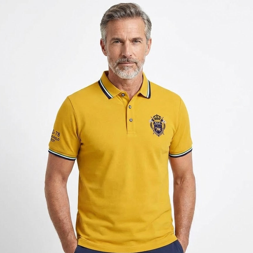 Camisa Polo Masculina Manga Curta Algodão Premium Casual Bordada